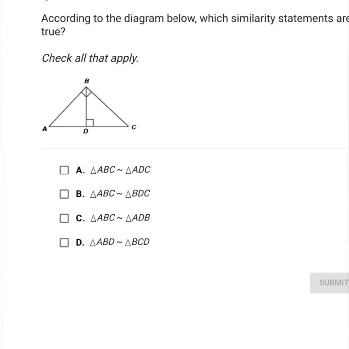 Which similarity statements are true check all that apply